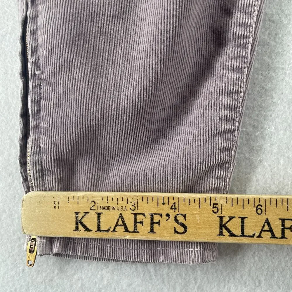 J.CREW Jeans Womens 28 Corduroy Toothpick Ankle Zip Skinny Cotton Stretch Purple